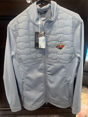 NHL Light Gray Quilted Fleece Hybrid Jacket